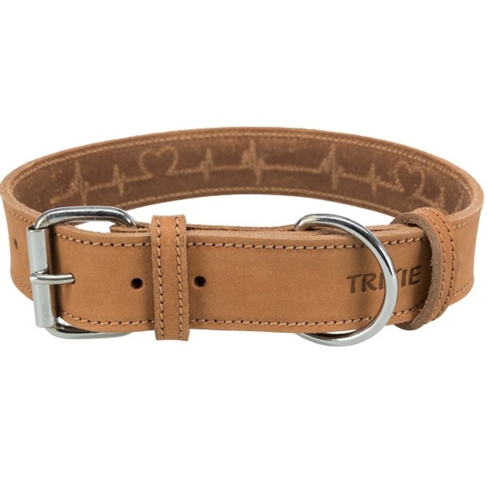 Trixie Rustic Vetleren Halsband Breed bruin