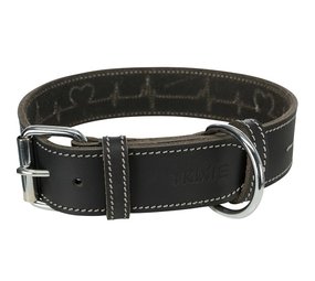 Trixie Rustic Vetleren Halsband Breed zwart