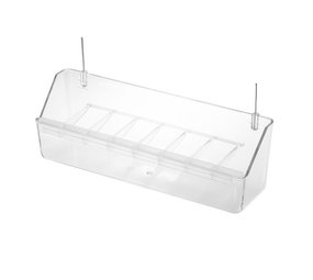 Pets Gifts Voliere Eetbak met Rooster 21 cm transparant