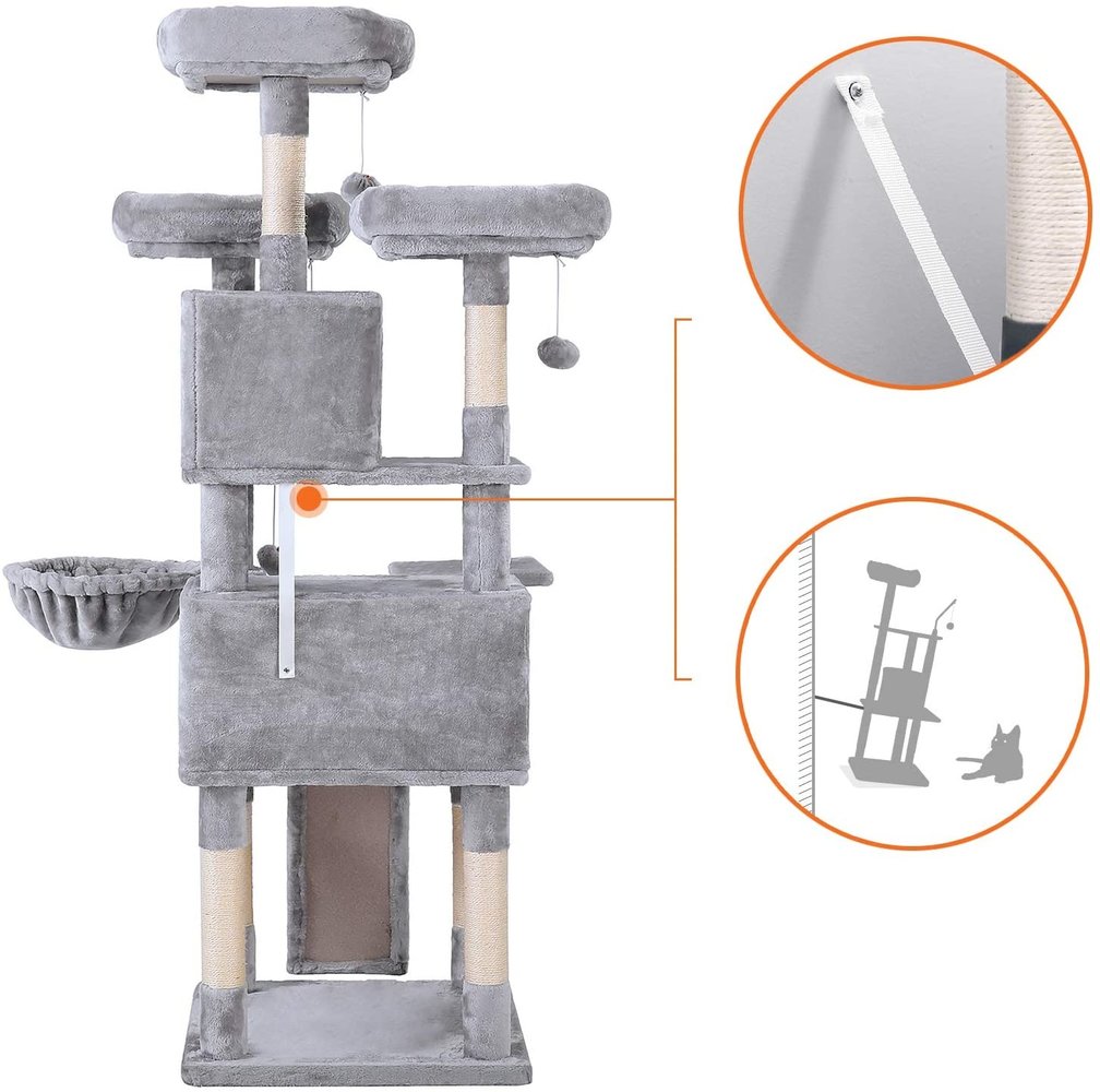 Pets Gifts Krabpaal Velbert lichtgrijs Pets Gifts Krabpaal Velbert lichtgrijs