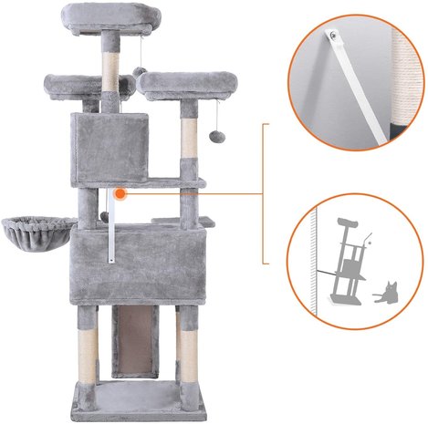 Pets Gifts Krabpaal Velbert lichtgrijs Pets Gifts Krabpaal Velbert lichtgrijs