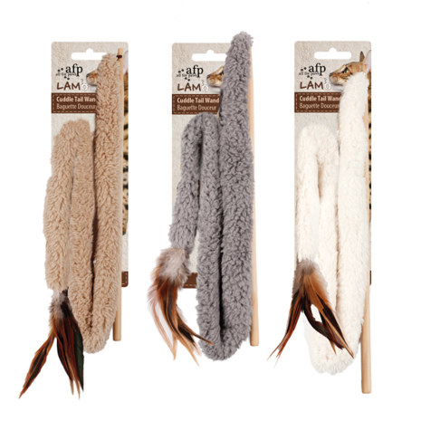 All For Paws Speelhengel Lambswool Tail Wand All For Paws Speelhengel Lambswool Tail Wand