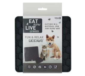 Eat Slow Live Longer Relax Lick Mat grijs
