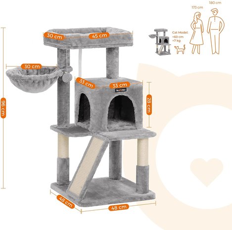 Pets Gifts Krabpaal Wismar lichtgrijs