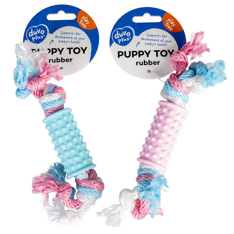 Duvo+ Puppy TPR Stcik met Nylon Touw