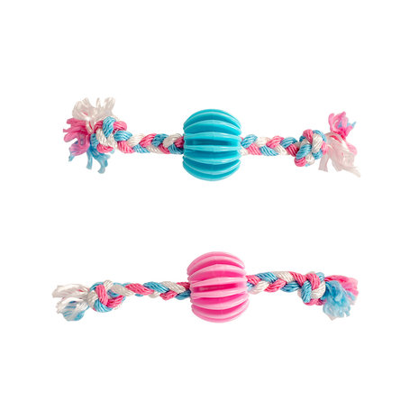 Duvo+ Puppy TPR Bal met Nylon Touw Duvo+ Puppy TPR Bal met Nylon Touw
