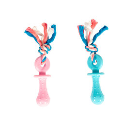 Duvo+ Puppy TPR Fopspeen met Katoen Touw Duvo+ Puppy TPR Fopspeen met Katoen Touw