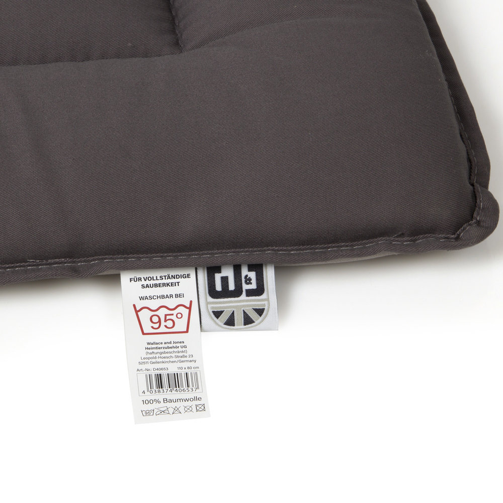 Wallace & Jones Benchkussen Shepherd grijs Wasbaar 95 graden Wallace & Jones Benchkussen Shepherd grijs Wasbaar 95 graden