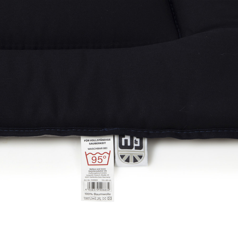 Wallace & Jones Benchkussen Shepherd zwart/grijs Wasbaar 95 graden