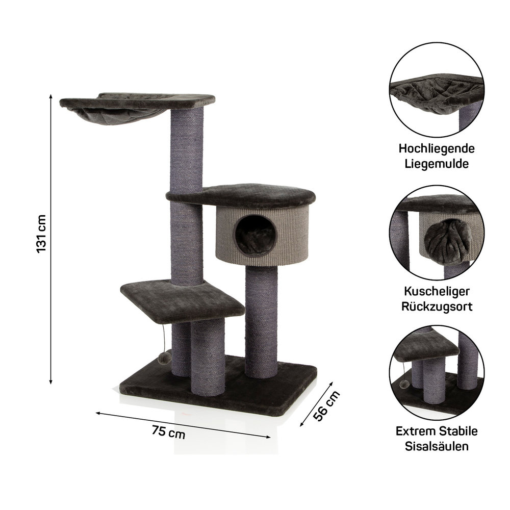 CanadianCat Company Krabpaal Maine Coon Coony 130 donkergrijs
