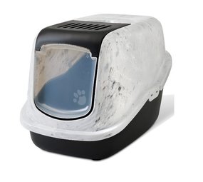 Savic Kattenbak Nestor Marble wit/zwart Savic Kattenbak Nestor Marble wit/zwart