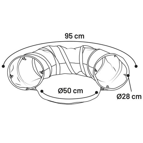 Flamingo Kattenspeeltunnel met Ligmand