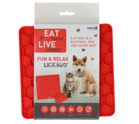 Eat Slow Live Longer Relax Lick Mat rood