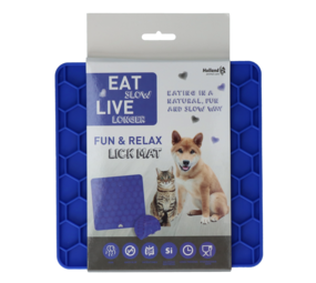 Eat Slow Live Longer Relax Lick Mat blauw