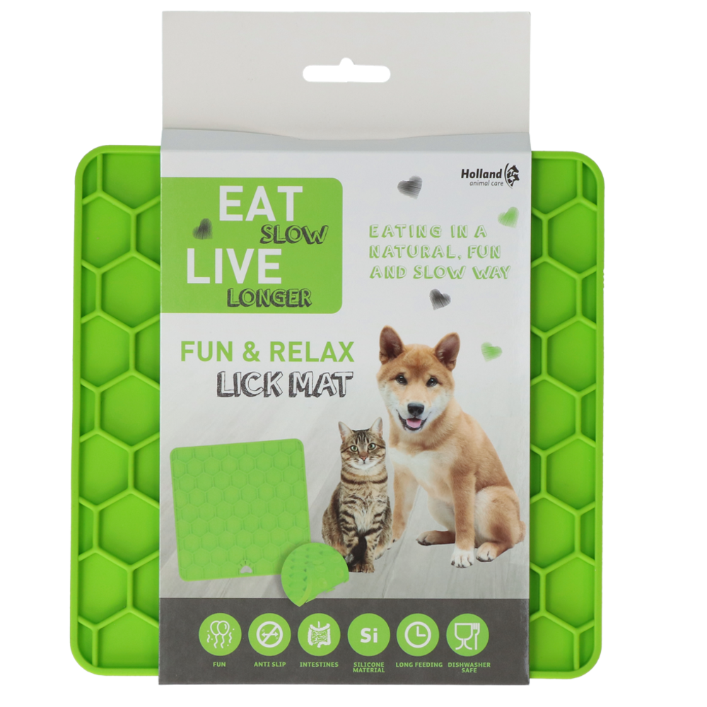 Eat Slow Live Longer Relax Lick Mat groen