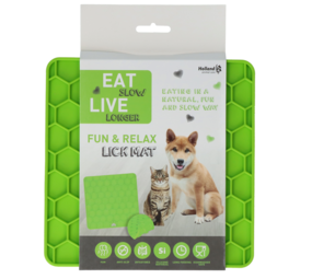 Eat Slow Live Longer Relax Lick Mat groen