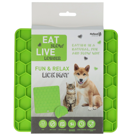 Eat Slow Live Longer Relax Lick Mat groen
