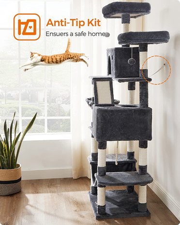 Pets Gifts Krabpaal Tarrenz donker grijs 206 cm Pets Gifts Krabpaal Tarrenz donker grijs 206 cm