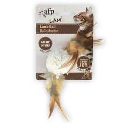 All For Paws Lambswool Ball met vogel geluid en Catnip All For Paws Lambswool Ball met vogel geluid en Catnip