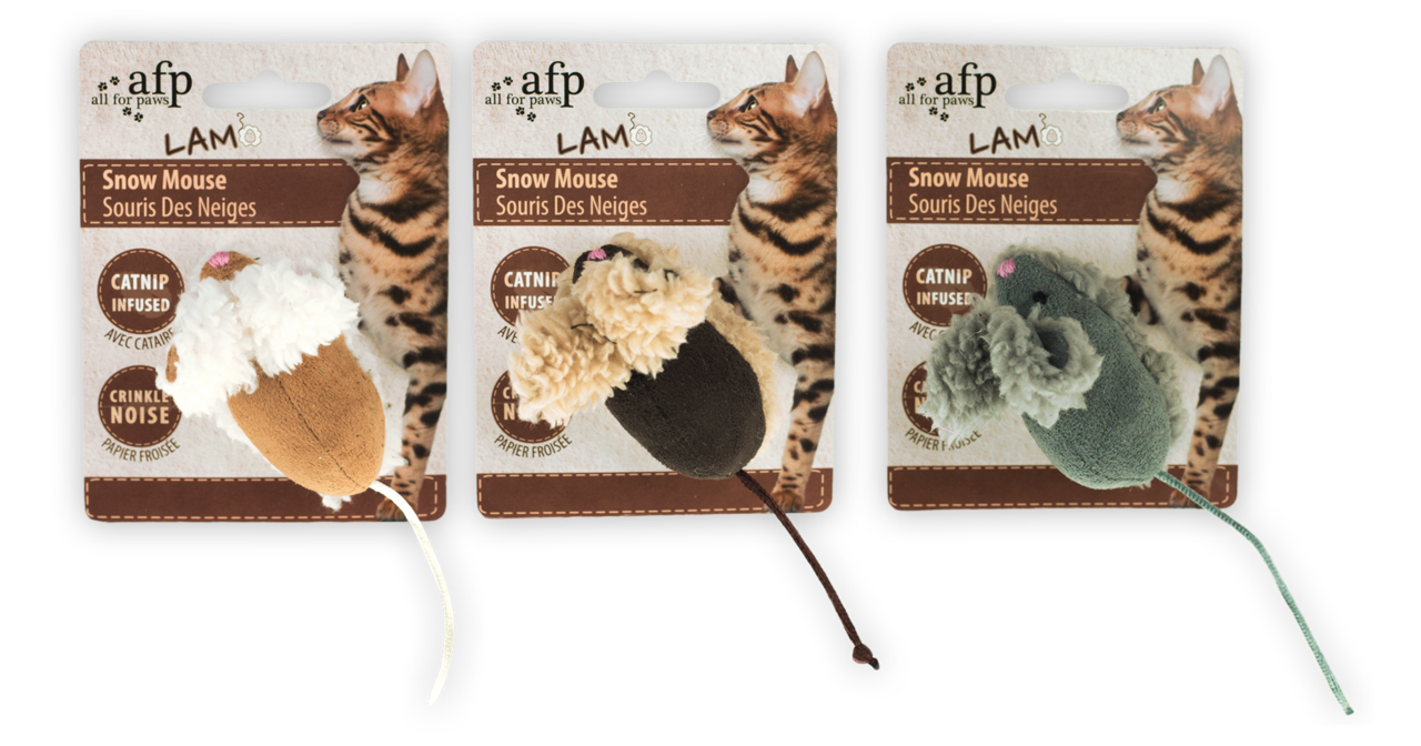 All For Paws Lambswool Snow Mouse Catnip All For Paws Lambswool Snow Mouse Catnip