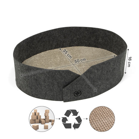CanadianCat Company Kattenmand Owen met Krabkarton antraciet CanadianCat Company Kattenmand Owen met Krabkarton antraciet