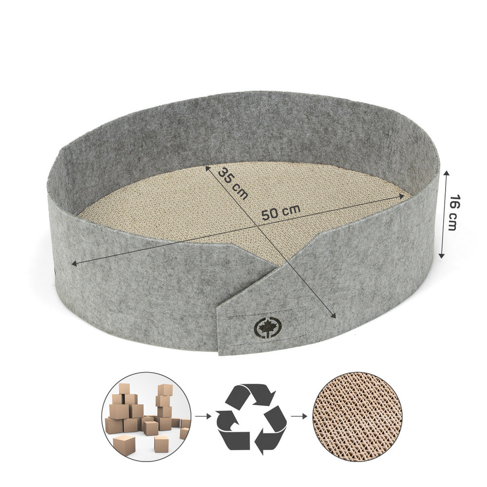 CanadianCat Company Kattenmand Owen met Krabkarton grijs