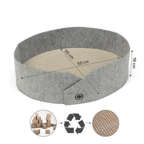 CanadianCat Company Kattenmand Owen met Krabkarton grijs