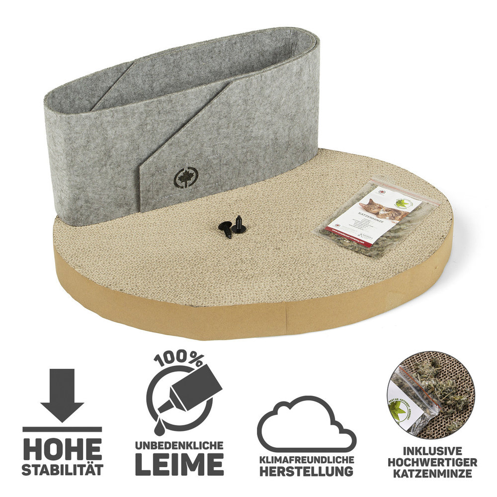 CanadianCat Company Kattenmand Owen met Krabkarton grijs