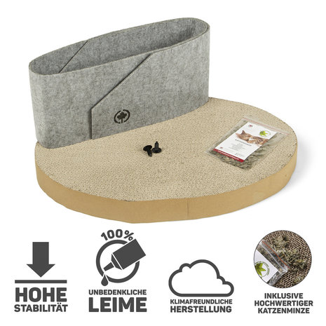 CanadianCat Company Kattenmand Owen met Krabkarton grijs