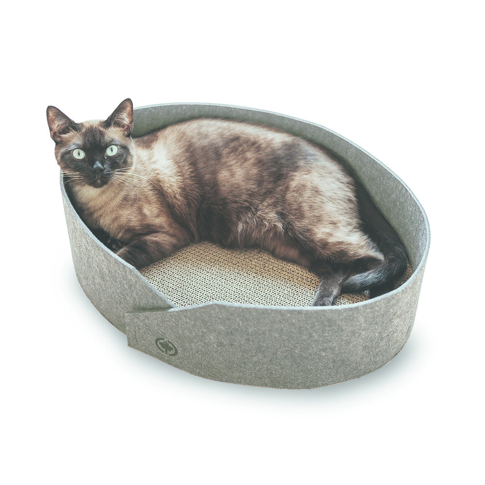 CanadianCat Company Kattenmand Owen met Krabkarton grijs