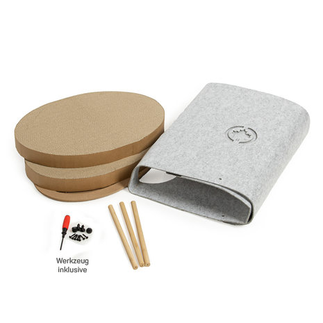 CanadianCat Company Kattenmand Owen Tower met Krabkarton grijs CanadianCat Company Kattenmand Owen Tower met Krabkarton grijs