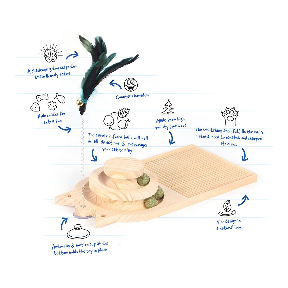 Duvo+ Play 'n Scratch Kattenspeeltje Hout Duvo+ Play 'n Scratch Kattenspeeltje Hout