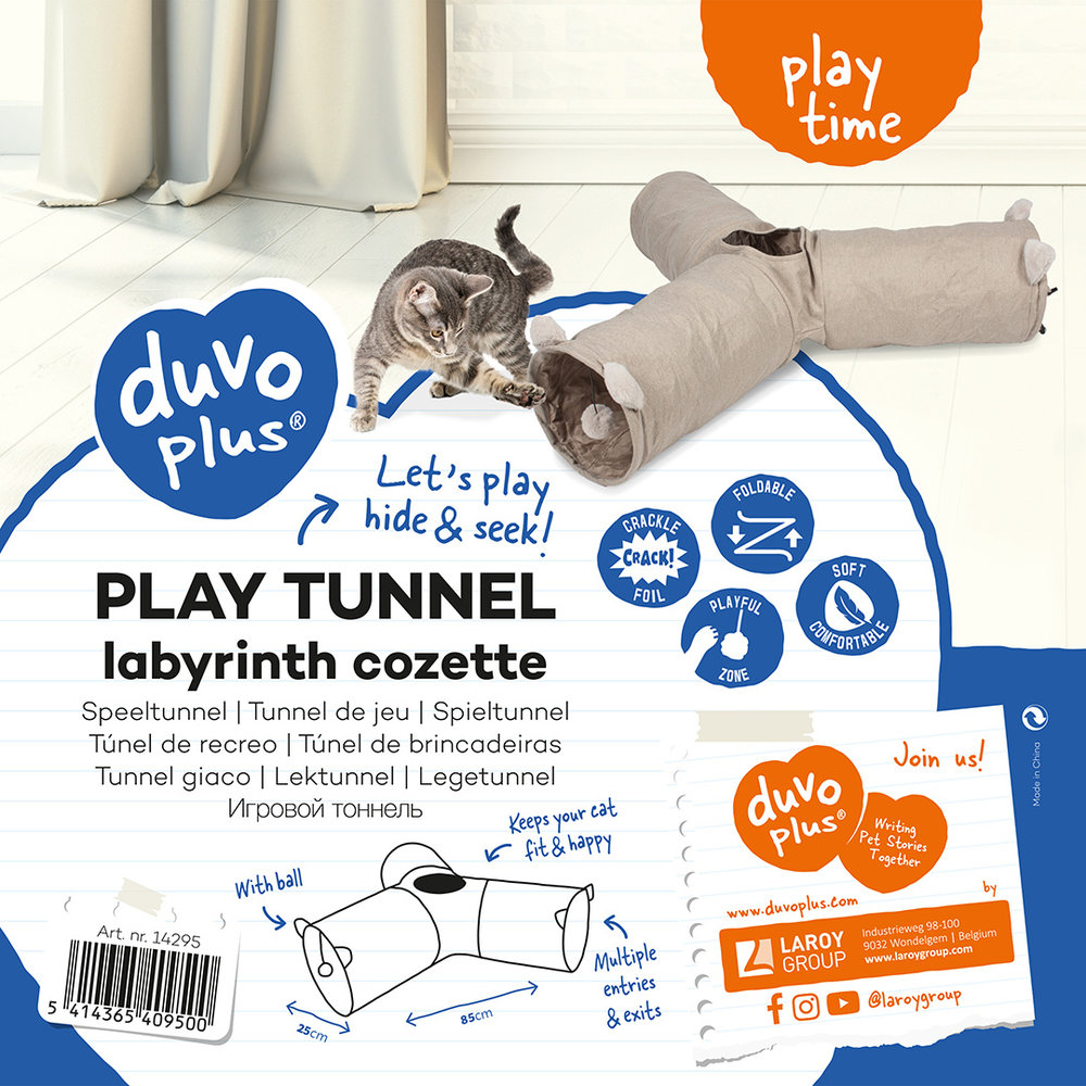 Duvo+ Luxe Speeltunnel Labyrint beige
