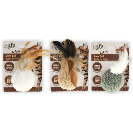 All For Paws Lambswool Snow Ball Catnip All For Paws Lambswool Snow Ball Catnip