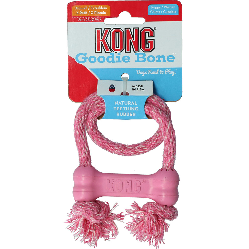 KONG Puppy Goodie Bone met Touw KONG Puppy Goodie Bone met Touw