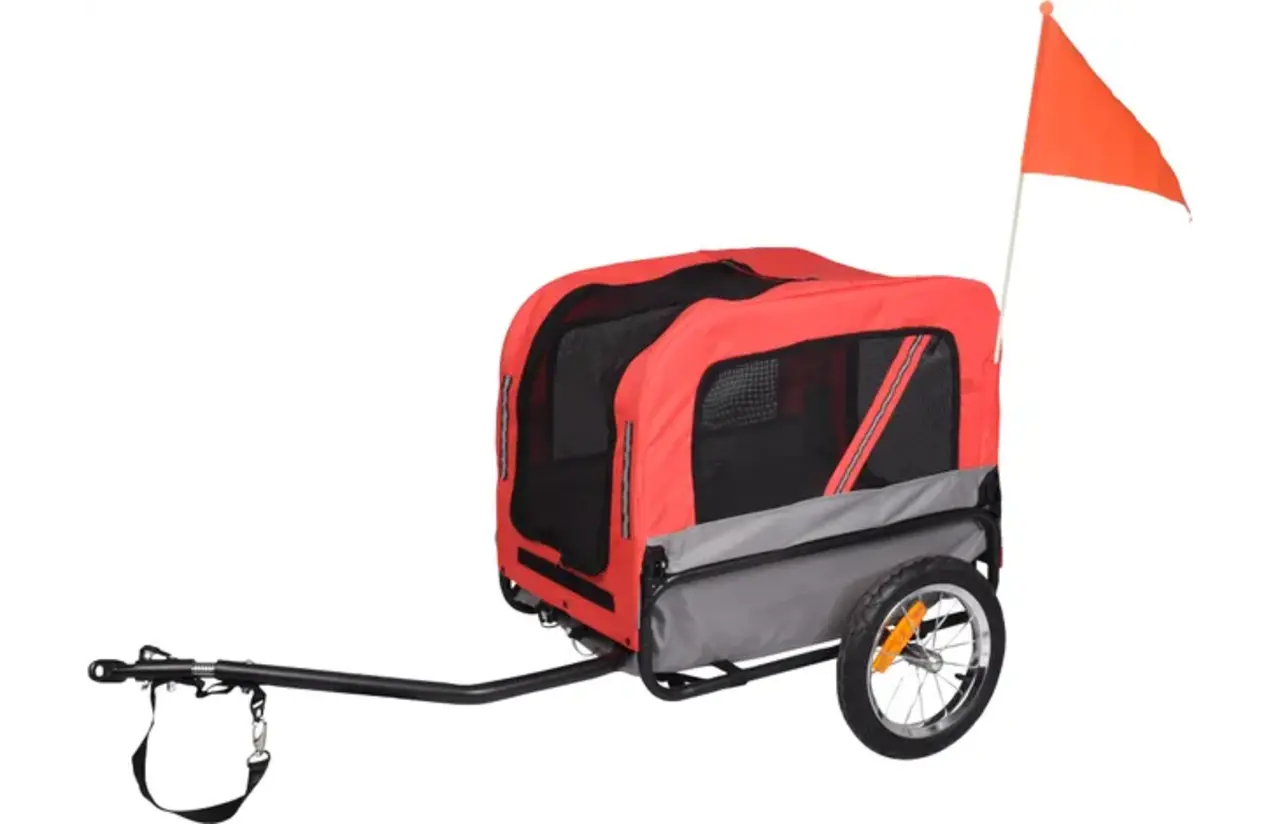 Flamingo Honden Fietskar Romero rood/grijs Flamingo Honden Fietskar Romero rood/grijs