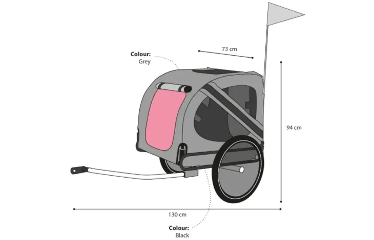 Flamingo Honden Fietskar Juliette rood/grijs large
