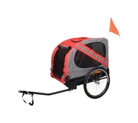 Flamingo Honden Fietskar Juliette rood/grijs large