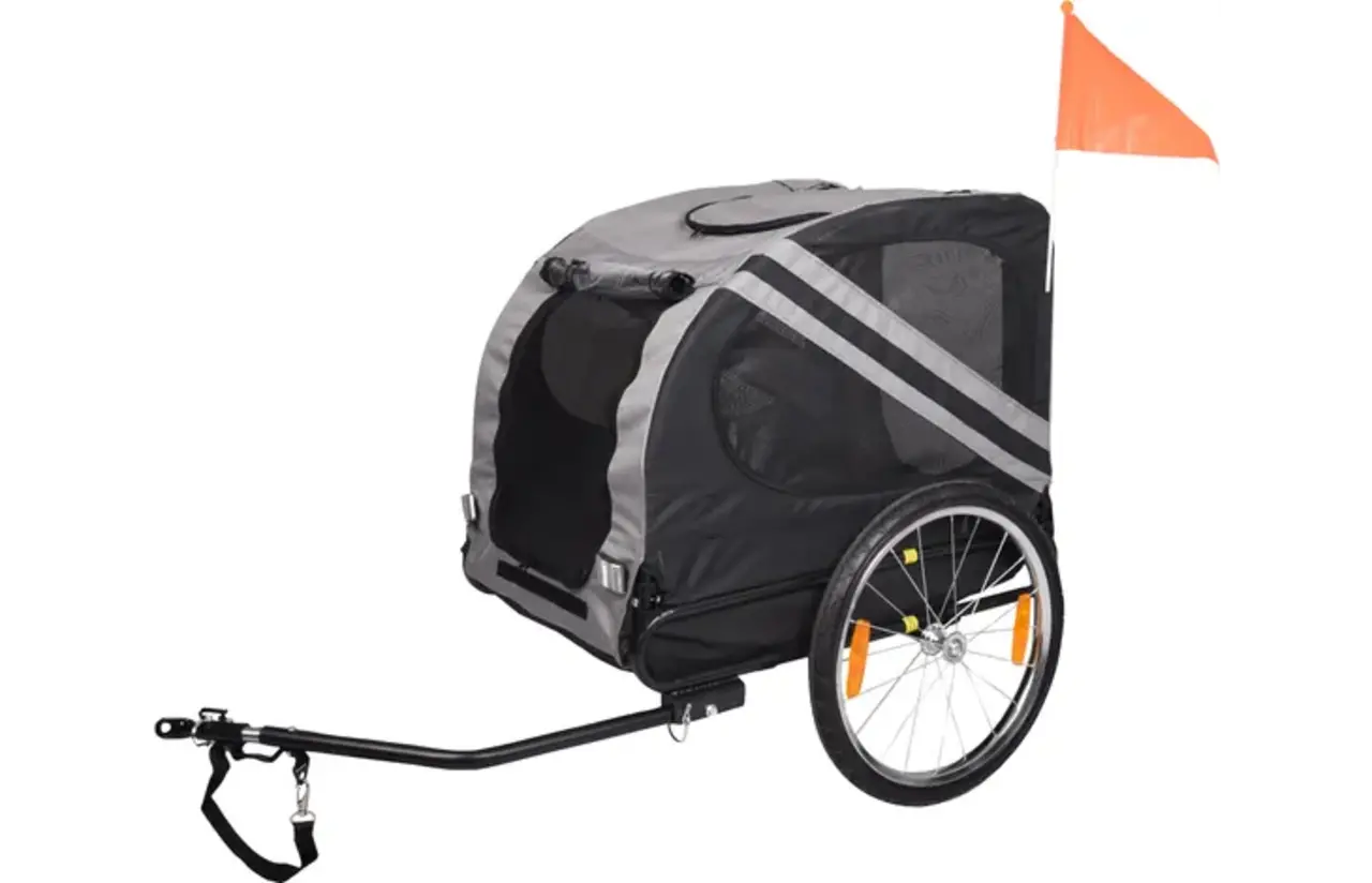 Flamingo Honden Fietskar Juliette grijs/zwart Flamingo Honden Fietskar Juliette grijs/zwart