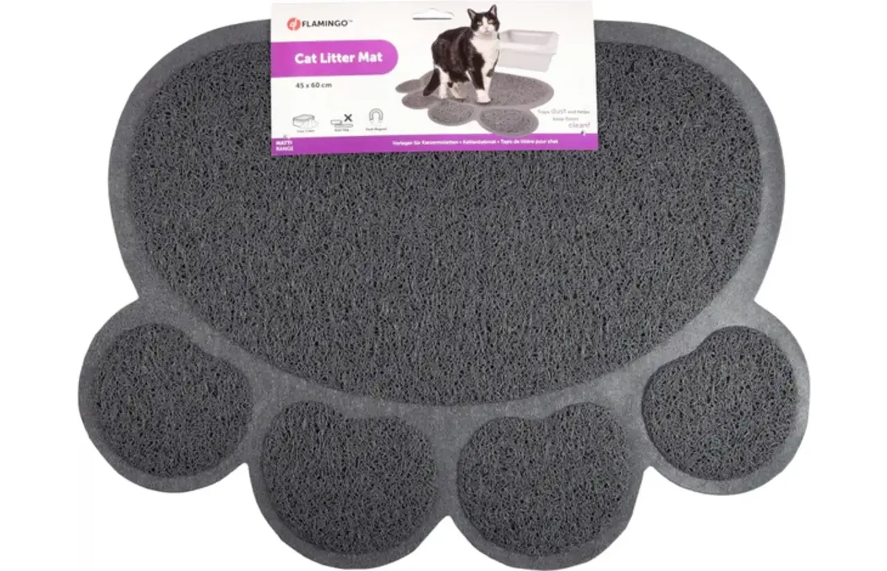 Flamingo Kattenbak mat Paw Pitou grijs