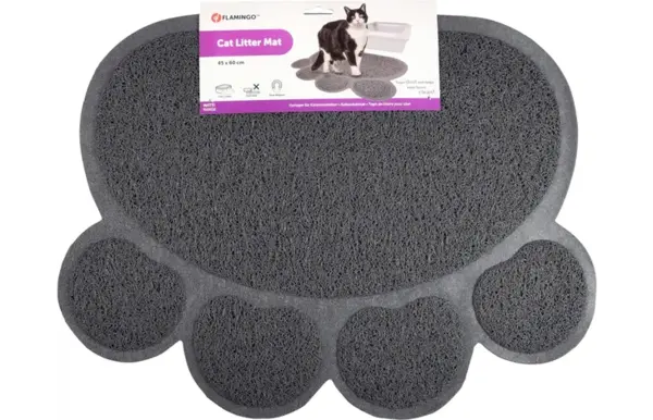 Flamingo Kattenbak mat Paw Pitou grijs