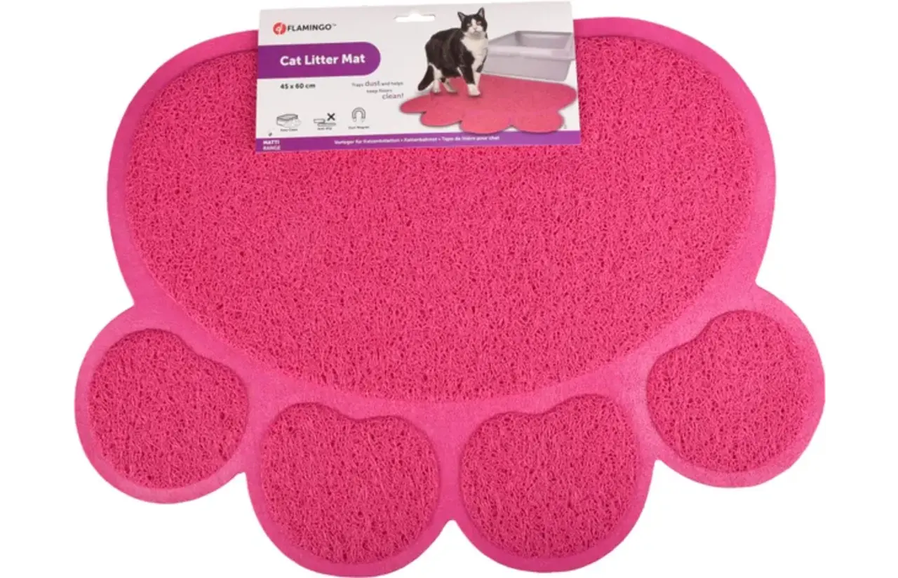 Flamingo Kattenbak mat Paw Pitou roze