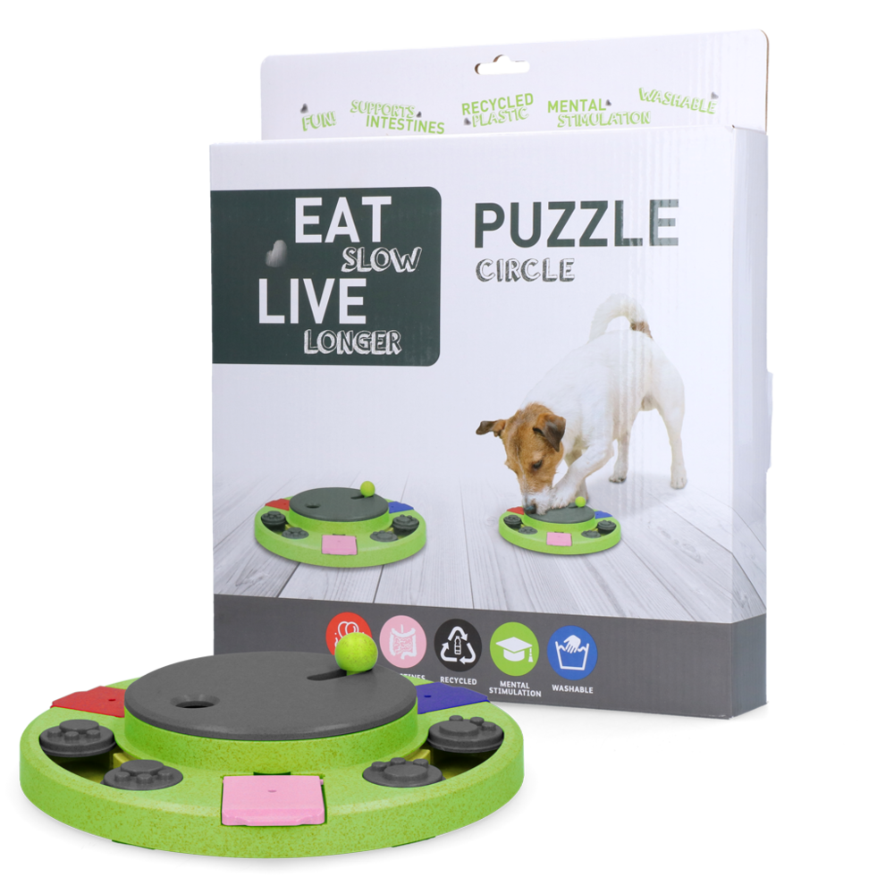 Eat Slow Live Longer Honden Puzzel Circle