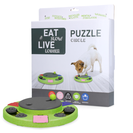 Eat Slow Live Longer Honden Puzzel Circle