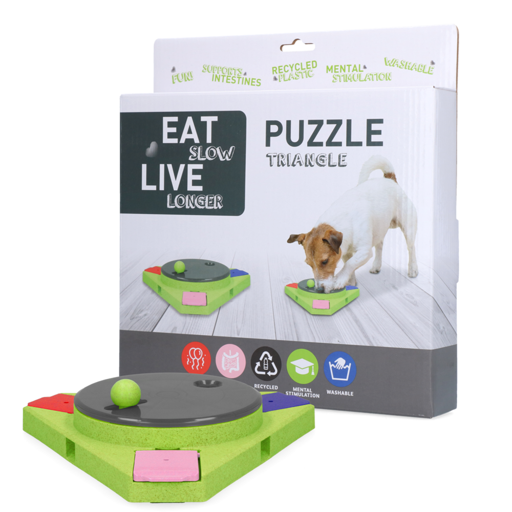 Eat Slow Live Longer Honden Puzzel Triangle Eat Slow Live Longer Honden Puzzel Triangle