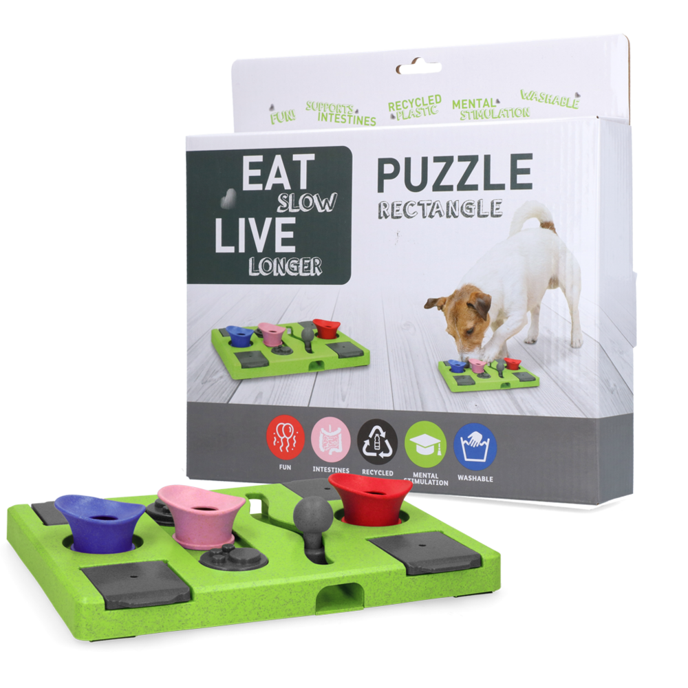 Eat Slow Live Longer Honden Puzzel Rectangle Eat Slow Live Longer Honden Puzzel Rectangle