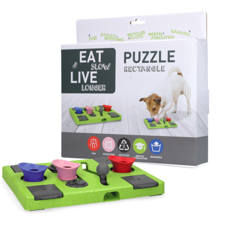 Eat Slow Live Longer Honden Puzzel Rectangle Eat Slow Live Longer Honden Puzzel Rectangle