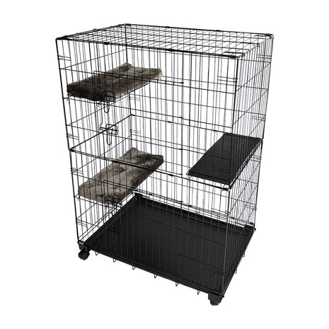 Duvo+ Topline Kattenbench 2 deuren zwart