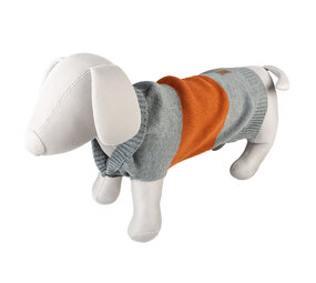 Duvo+ Hondensweater Cozy grijs/oranje Duvo+ Hondensweater Cozy grijs/oranje