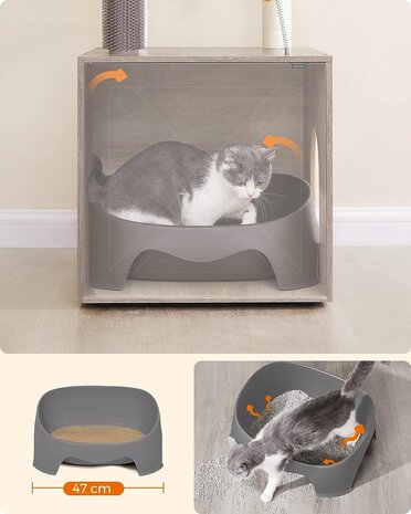 Pets Gifts Krabpaal met Kattenmeubel Ebbs grijs